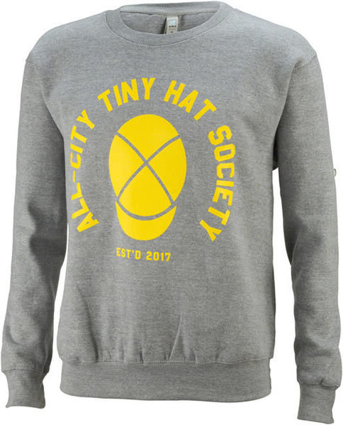 All-City Tiny Hat Crew Sweatshirt Color: Gray/Yellow