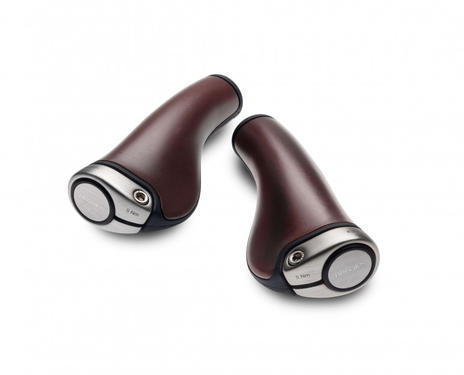 Brooks Ergon GP1 Leather Grips 130mm/130mm Color: Brown