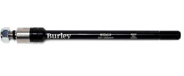 Burley Thru Axle 12mm Color | Size | Thread Pitch: Black | 167 – 183mm x 12mm | 12 x 1.0mm