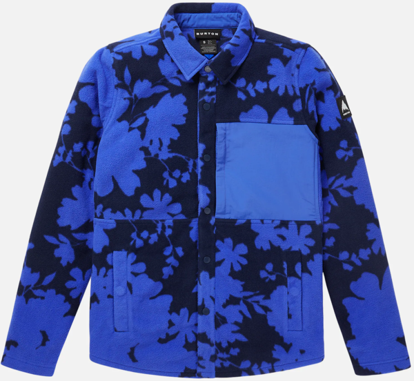 Burton Women's Hearth Snap-Up Fleece Shirt Color: Amparo Blue Camellia