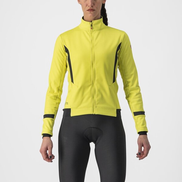 Castelli Dinamica 2 Women's Jacket Color: Brilliant Yellow/Dark Gray Reflex