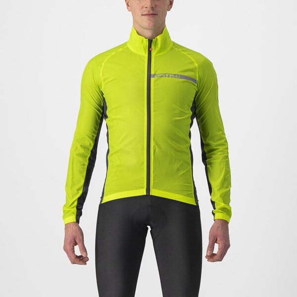 Castelli Squadra Stretch Jacket Color: Electric Lime/Dark Gray