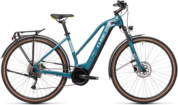 CUBE Bikes Touring Hybrid ONE 500 Easy Entry Color: Blue 'n Green