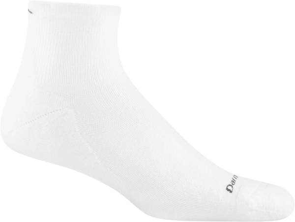 Darn Tough Run Coolmax Quarter Ultra-Lightweight w/Cushion Color: White