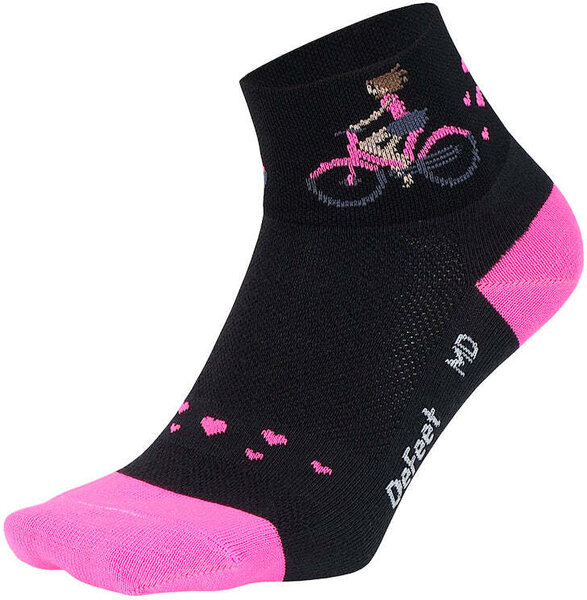 DeFeet Aireator Women's 2-Inch Joy Ride Color: Black/Neon Pink
