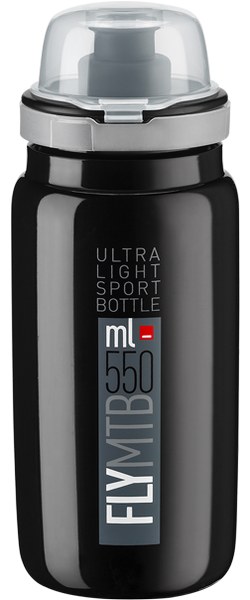 Elite FLY MTB Bottle Color | Fluid Capacity: Black/Grey Logo | 0.55L