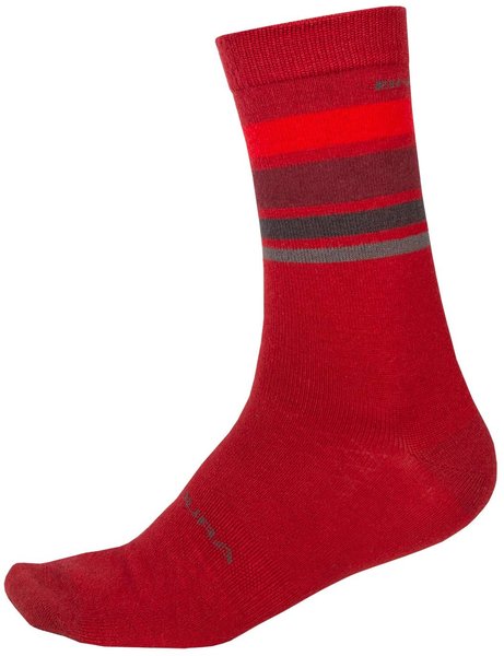Endura BaaBaa Merino Stripe Sock Color: Red