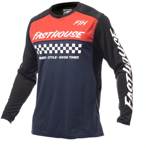 Fasthouse Alloy Mesa LS Jersey Color: Heather Red/Navy