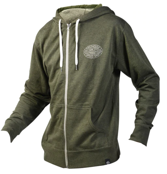Fasthouse Forge Hooded Zip-Up Color: Heather Olive