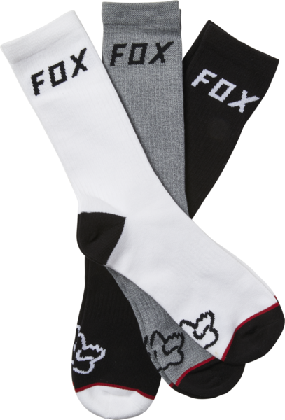 Fox Racing Fox Crew Sock 3 Pack Color: Black|Grey|White