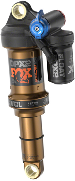 Fox Racing Shox FLOAT DPX2 Factory Three-Position Metric Rear Shock Color: Gold/Black