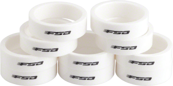 FSA Full Speed Ahead Polycarbonate Headset Spacers 1 1/8" x 10mm 10 pcs White 