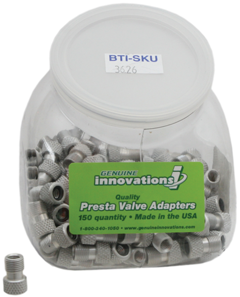 Genuine Innovations Presta Adapter Alloy - 150ct Tub