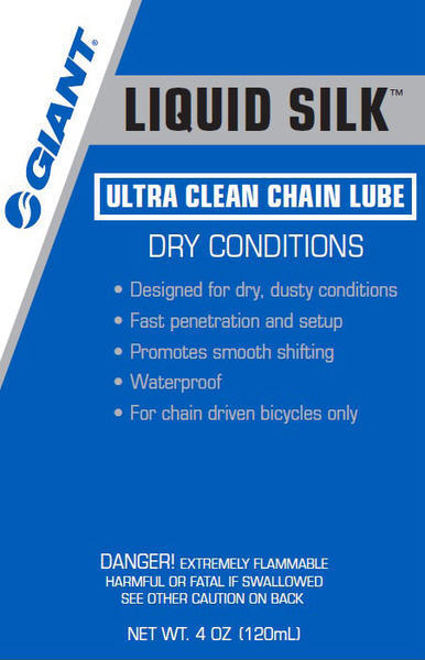 Giant Liquid Silk Ultra Clean Dry Chain Lube Drip Bottle Size: 4-ounce
