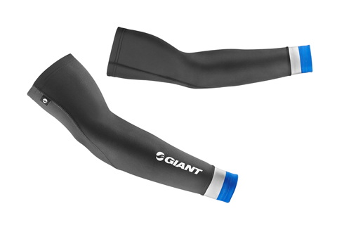 Giant Race Day Arm Warmers Color: Black/Blue/White
