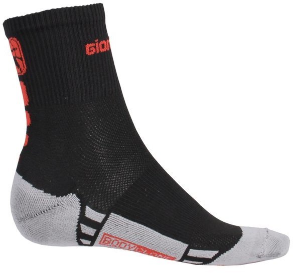 Giordana FR-C Mid Socks Color: Black w/Red Accents