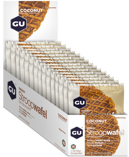GU Energy Stroopwafel Flavor | Size: Coconut (GF) | 16-pack