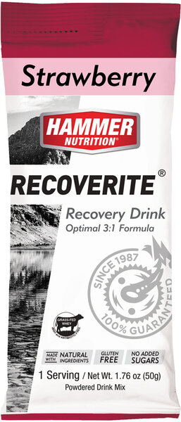 Hammer Nutrition Recoverite Flavor | Size: Strawberry | Single Serving 12-pack