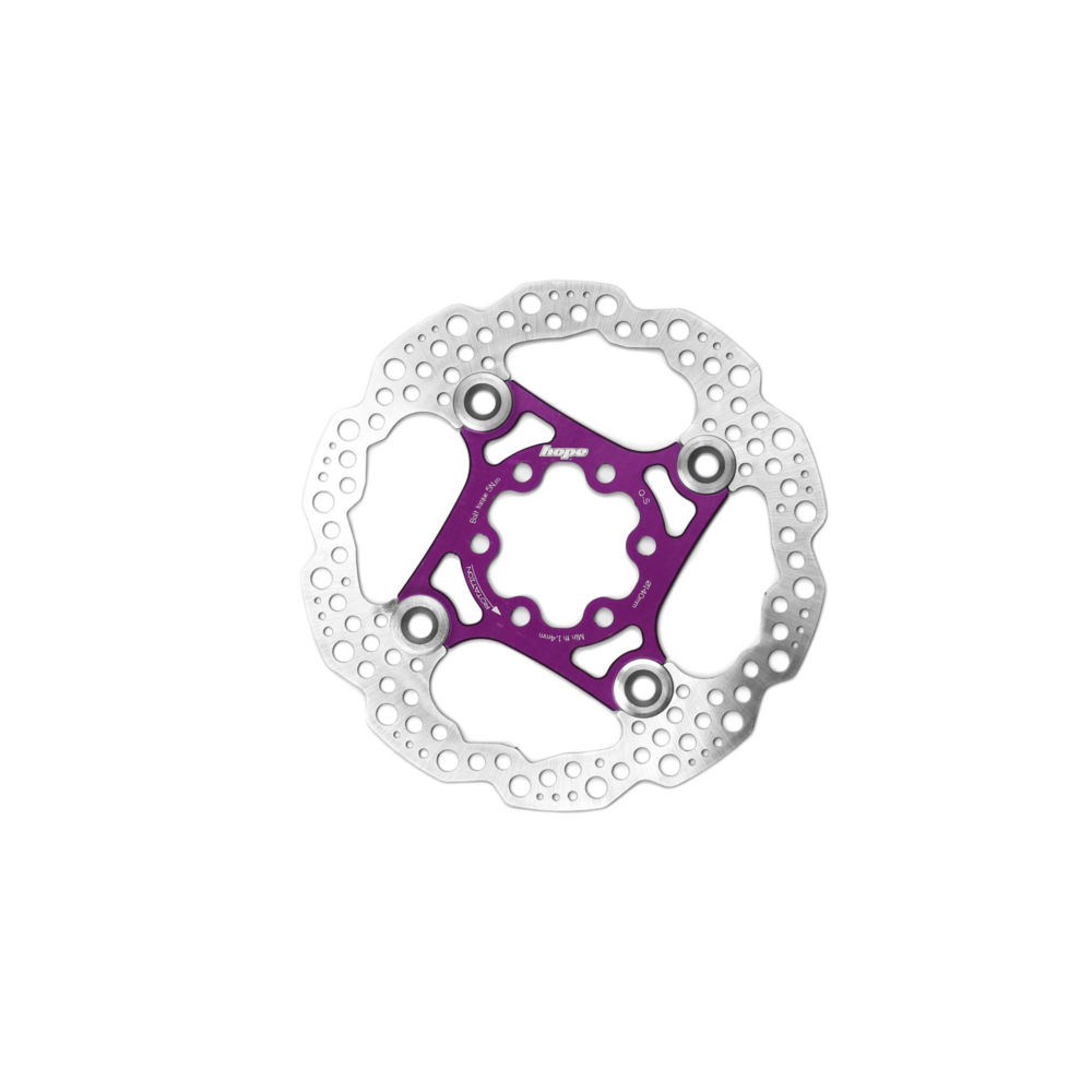 HOPE - ローター FLOATING　6bolt　160mm　パープル　中古 Universal Cycles -- Hope Road Floating 2 Piece Centerlock Brake Rotor