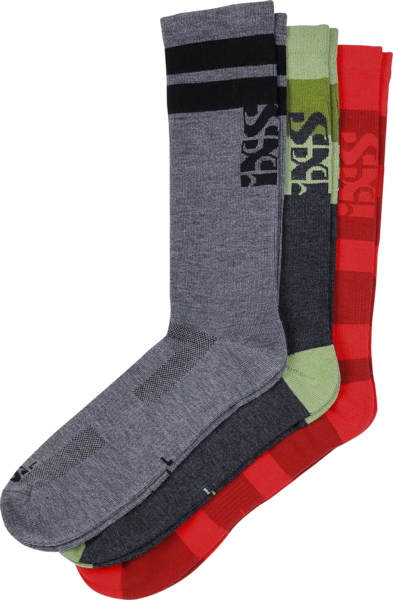 iXS Triplet Socks (3-pack) multicolor Color: Red/Green/Black