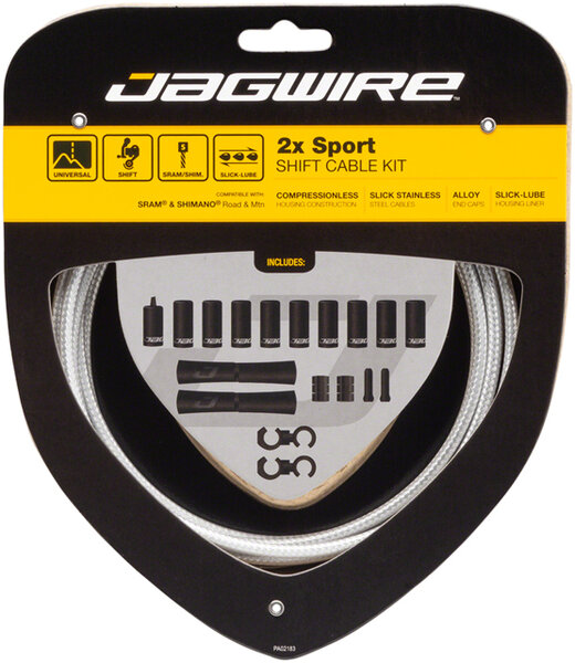 Jagwire 2x Sport Shift Kit Color: Sterling Silver