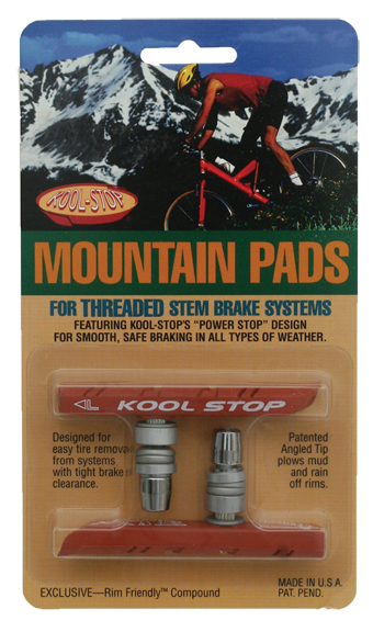 Kool-Stop Mountain Brake Pads Model | Option: Threaded | Salmon