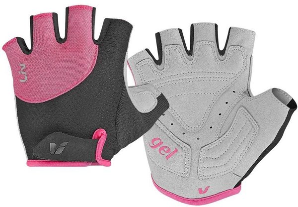 Liv Passion Short Finger Gloves Color: Black/Hot Pink