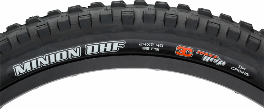 Maxxis Minion DHF Tire Bead | Casing | Color | Compatibility | Model | Size: Wire | 60 TPI | Black | Clincher | 3C Maxx Grip, DH | 24 x 2.40