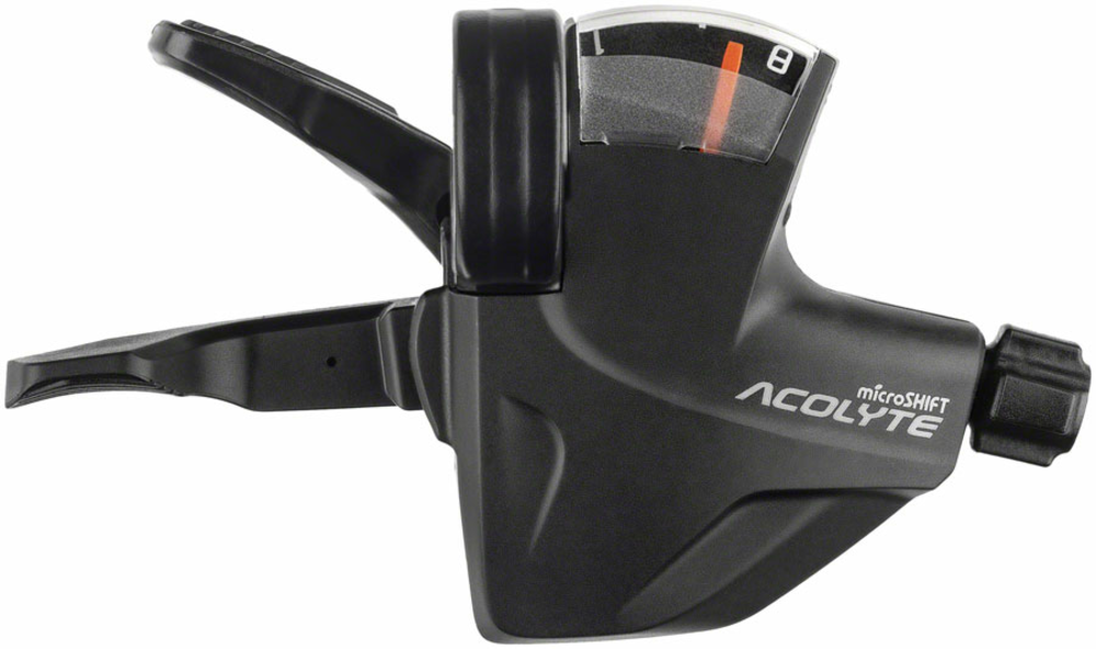 Microshift Acolyte Quick Trigger Pro Right Shifter With Gear Indicator Color | Speeds: Black | 8-speed