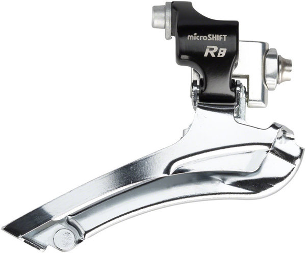 Microshift R8 Front Derailleur Cable Pull | Chainrings | Clamp Diameter | Color | Speeds: Bottom-Pull | Double | Braze-On | Black/Silver | 7 – 8-speed