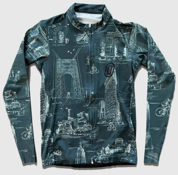 Ostroy NYC Monuments Lightweight Long-Sleeve Jersey Color: Blue/Green