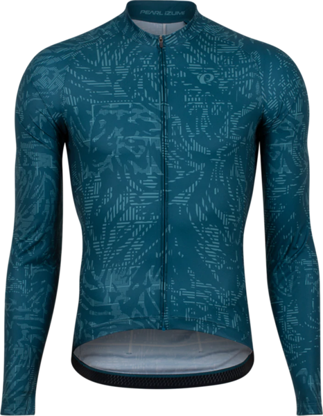 Pearl Izumi Men's Attack Long Sleeve Jersey Color: Ocean Blue Hatch Palm