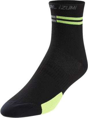 Pearl Izumi Men's ELITE Socks Color: Black/Screaming Green Segment