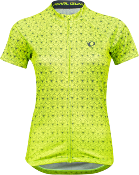 Pearl Izumi Women's Select Escape Short-Sleeve Graphic Jersey Color: Screaming Yellow/Turbulence Deco