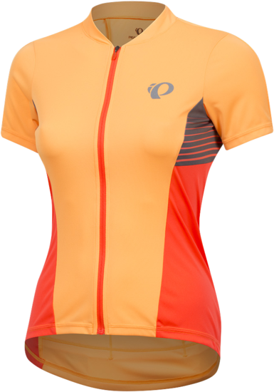 Pearl Izumi Women's SELECT Pursuit Short Sleeve Jersey Color: Orange Pop/Fiery Coral Diffuse