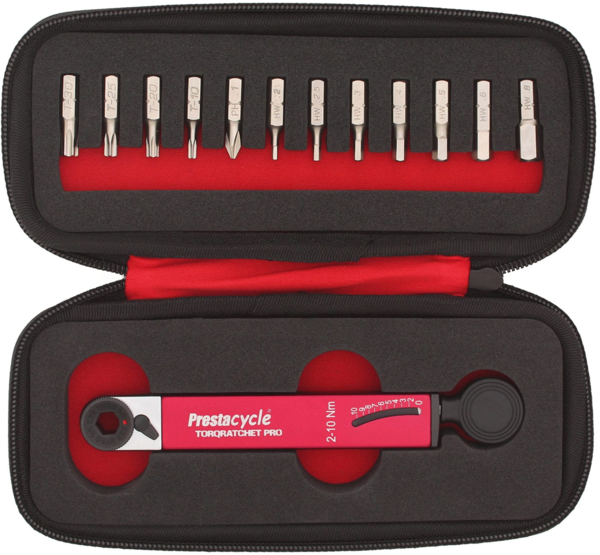 Prestacycle Torqratchet Pro Deluxe Set Color: Silver/Red