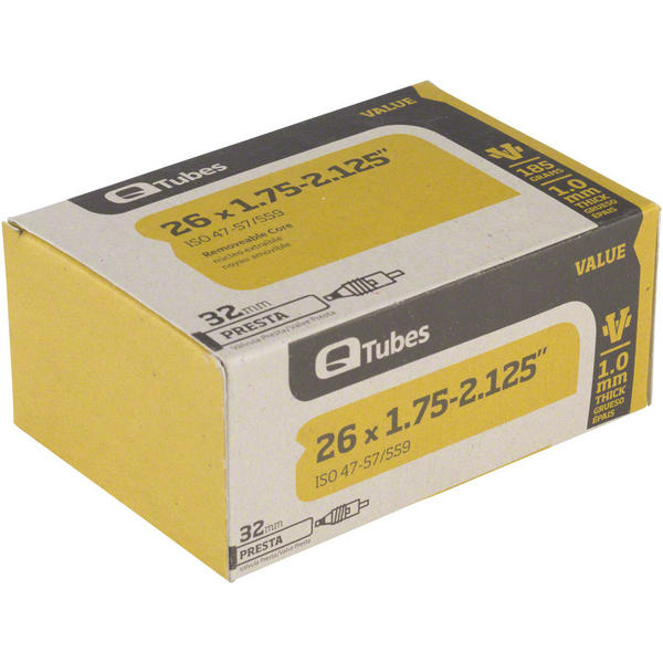 Q-Tubes Value Series Tube (26-inch x 1.75-2.125 Presta Valve)