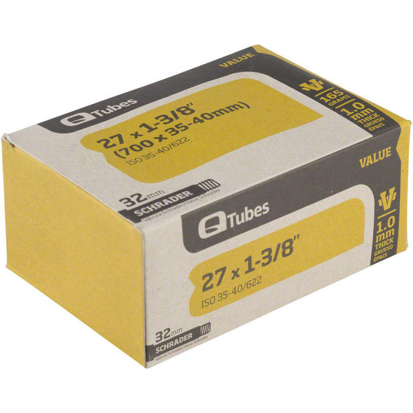 Q-Tubes Value Series Tube (27-inch x 1-3/8 (700C x 35-40) Schrader Valve) Size | Valve Length: 700c x 35 – 40 | 32mm