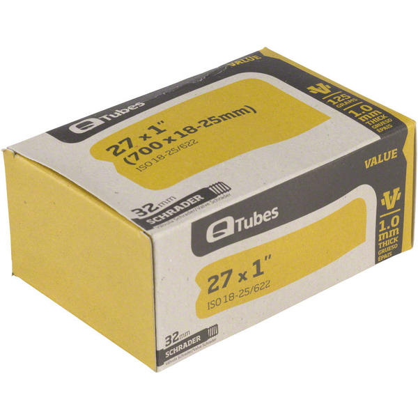 Q-Tubes Value Series Tube (27-inch x 1.00 (700C x 18-25) Schrader Valve) Size: 700c x 18 – 25