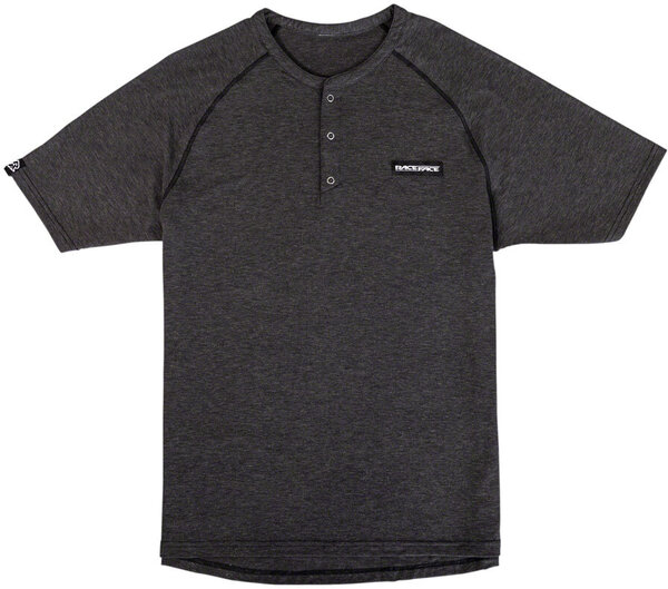 Race Face All Day Henley Jersey Color: Charcoal
