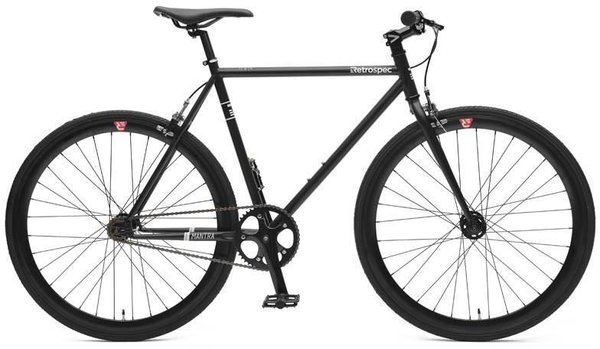 White/Black Retrospec Bicycles Mantra V2 Single Speed Fixed Gear Bicycle 53cm/Medium 