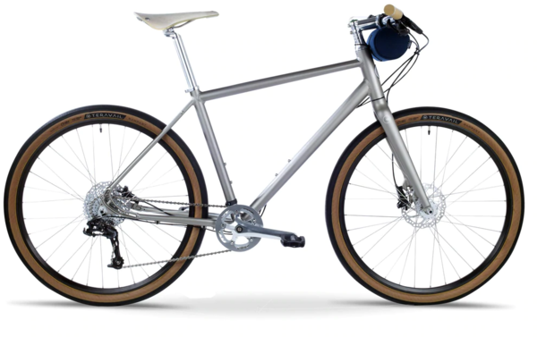 roll: Bicycle Company GR:1 Gravel Road Bike Color: Matte Silver Ti/Silver Components