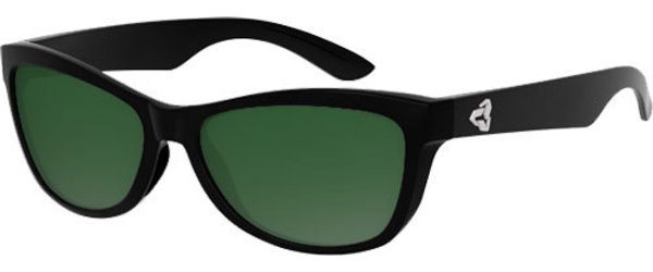 Ryders Eyewear Gatto Standard Color | Lens: Matte Black  | Standard Green Gradient/Silver Mirror