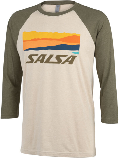Salsa Outback 3/4 Tee Color: Cream/Military Green