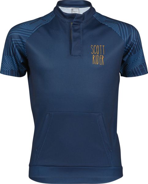 Scott Jr RC Team Short-Sleeve Shirt Color: Midnight Blue/Copper Orange