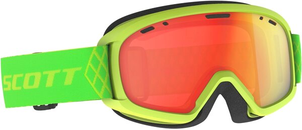 Scott Junior Witty Chrome Goggle Color | Lens: High Viz Green | Enhancer Red Chrome