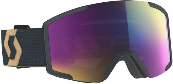 Scott Shield Goggle Color | Lens: Team Beige/Aspen Blue | Enhancer Teal Chrome