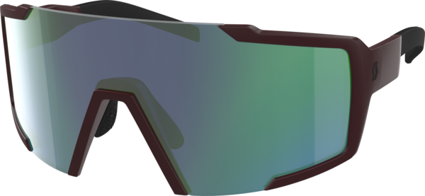 Scott Shield Sunglasses Color | Lens: Maroon Red | Green Chrome