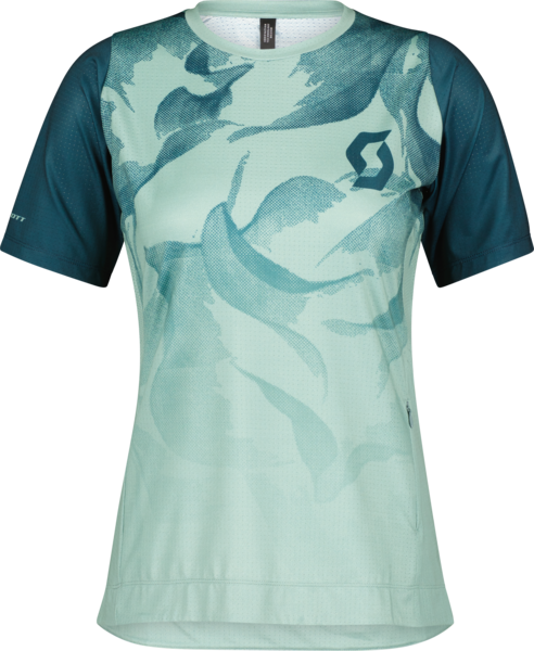 Scott Women's Trail Vertic Pro Short-Sleeve Shirt Color: Northern Mint/Northern Blue
