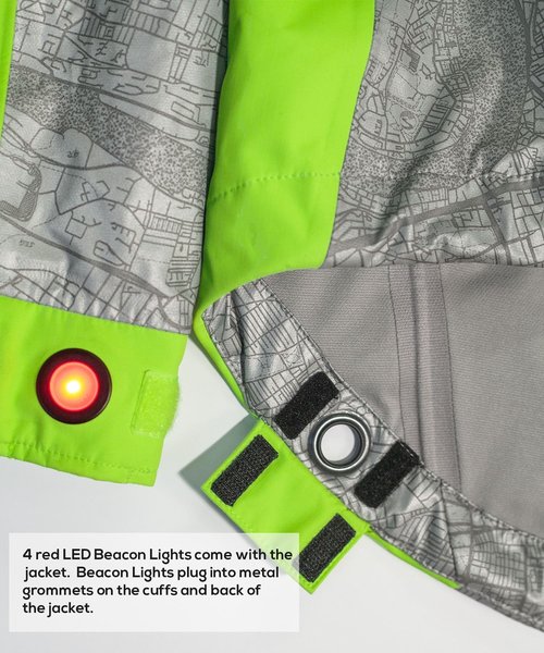 Showers Pass Men's Hi-Vis Elite E-Bike Jacket w/Red LED Beacon